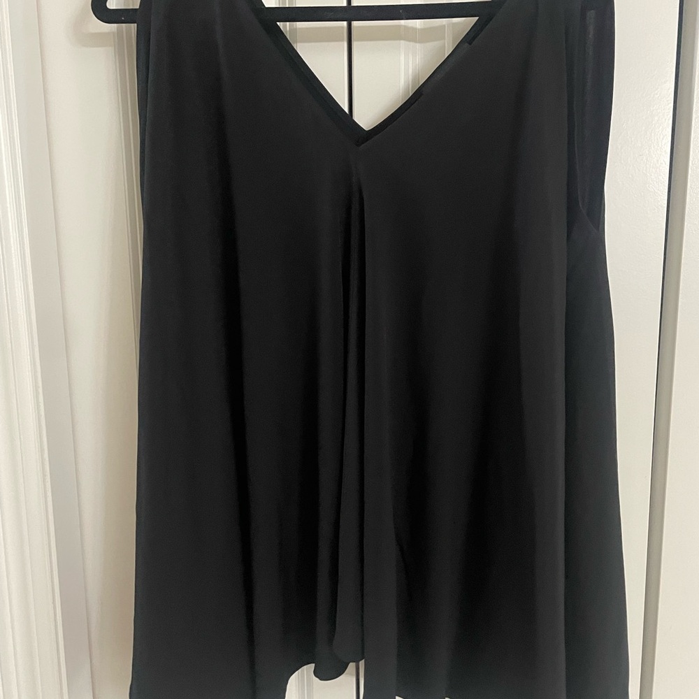 The Row Black V-Neck Top